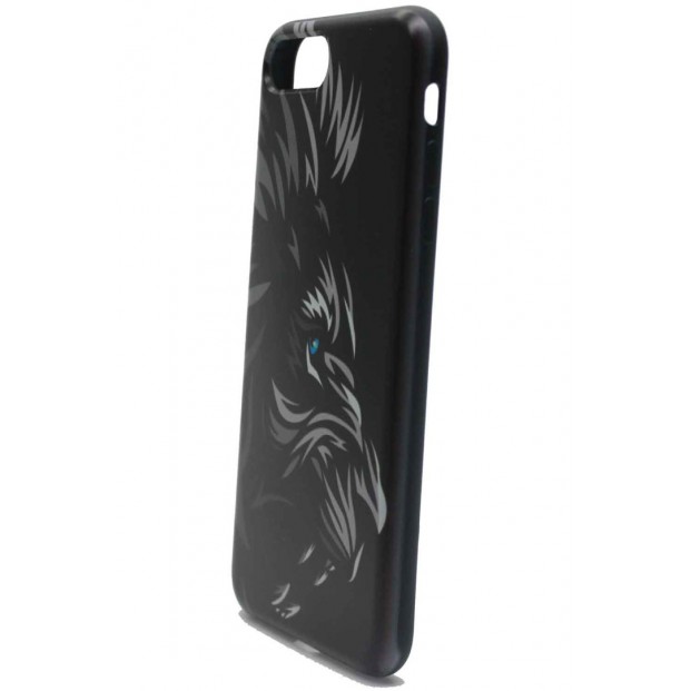 iPhone 8 Plus Kılıfı Aslanlı Figürlü Siyah Lansman Kılıf Darbe Korumalı