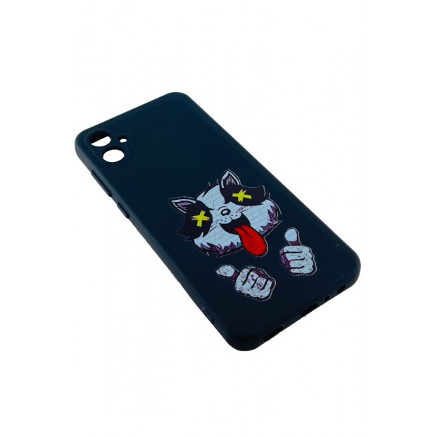 Samsung Galaxy A05 Kılıf Siyah Scary Cat Korkunç Kedi Desenli Telefon Kapağı Tam Koruma